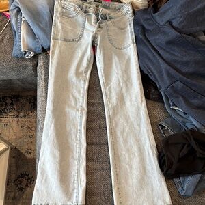 Light Blue Women's Jeans Low Rise Flare